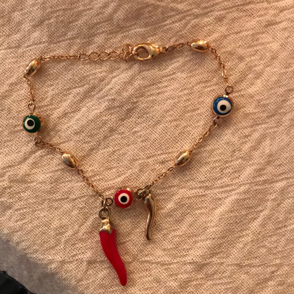 Cornicello and evil eye charm bracelet